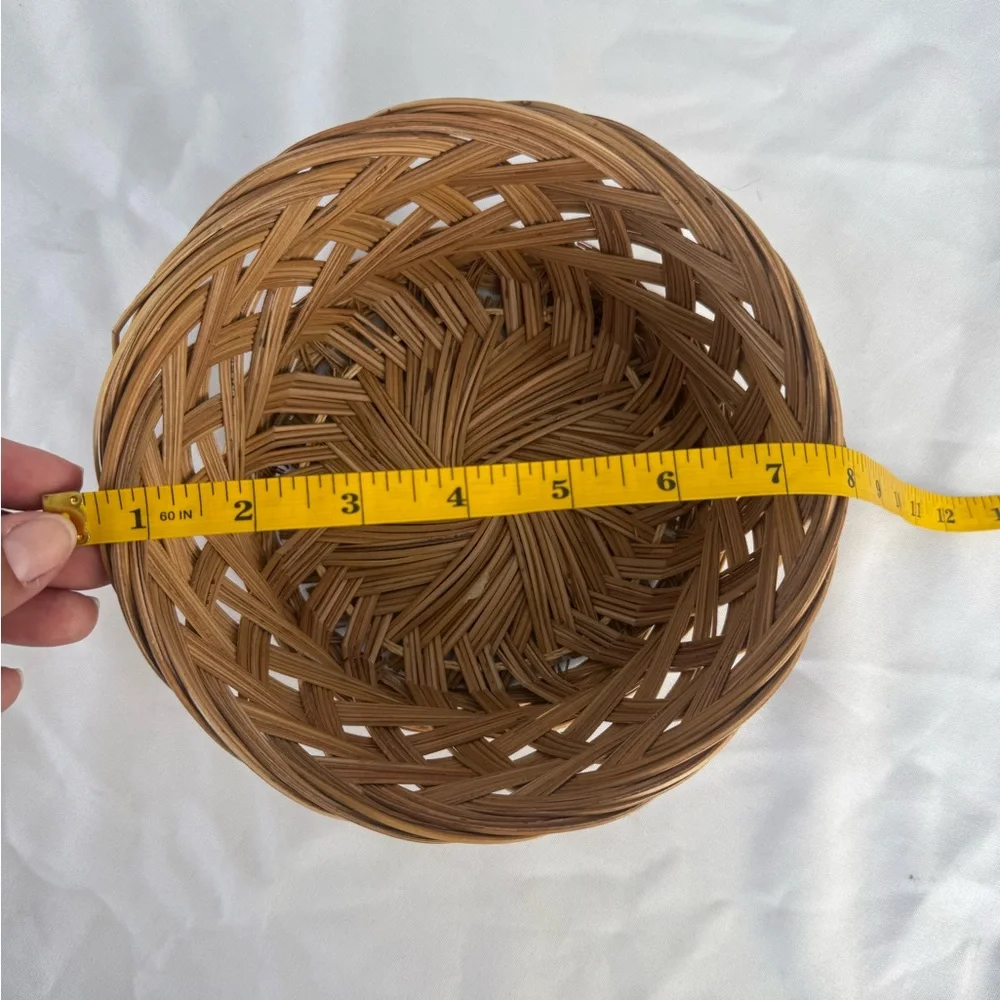 Woven Tan Basket / hand made